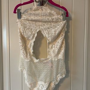 Victoria’s Secret Bridal lace halter Teddy